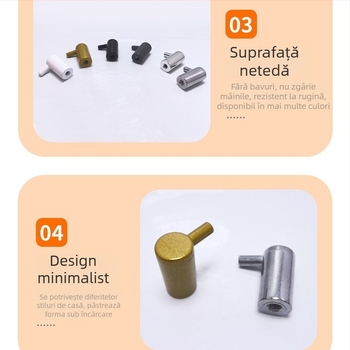 Tengming cârlig unic din aliaj de aluminiu – cârlig metalic pentru perete, stil modern minimalist pentru bucătărie și baie, capacitate 3-5 kg