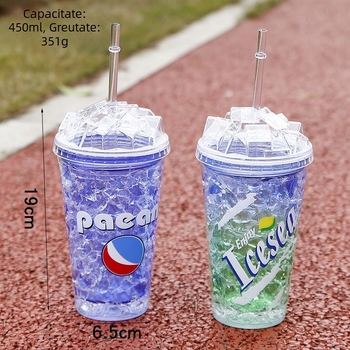 Cupa pentru băuturi reci cu pereți dubli din plastic PS, ambalaj în cutie cadou, siglă imprimată