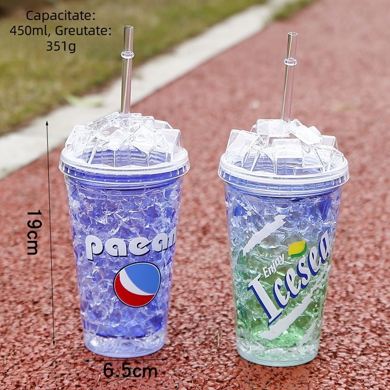 Cupa pentru băuturi reci cu pereți dubli din plastic PS, ambalaj în cutie cadou, siglă imprimată