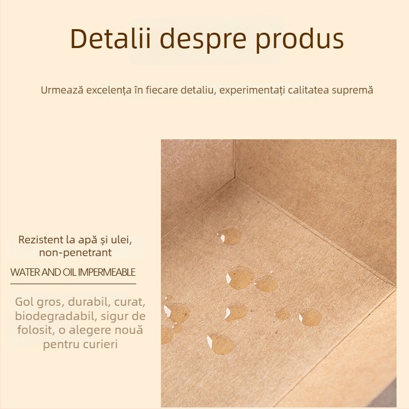 Cutie de tip barcă din hârtie kraft, tavă deschisă, 10 bucăți, imprimare logo și personalizare disponibile