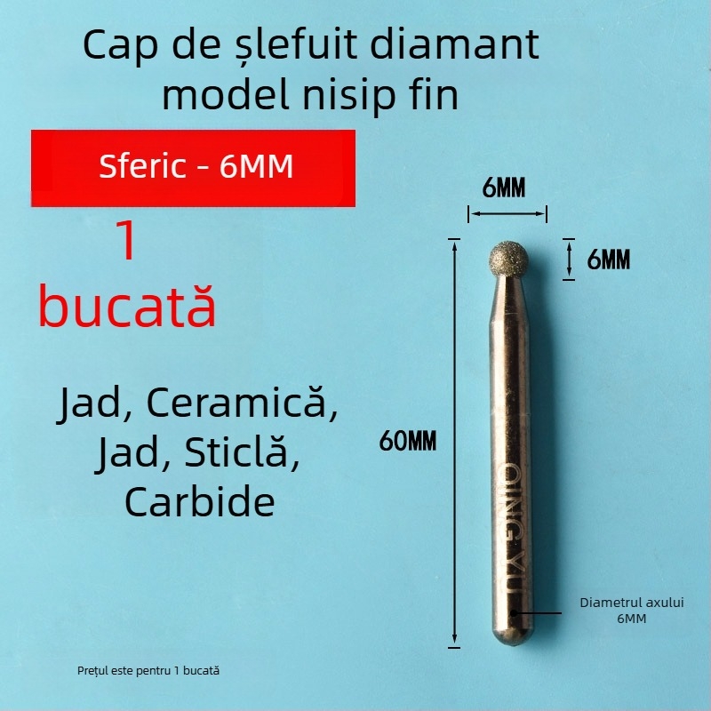 Cap de șlefuit diamant pentru plăci ceramice și gravură pe jad, cap de șlefuit electric din aliaj de emery, granulație fină