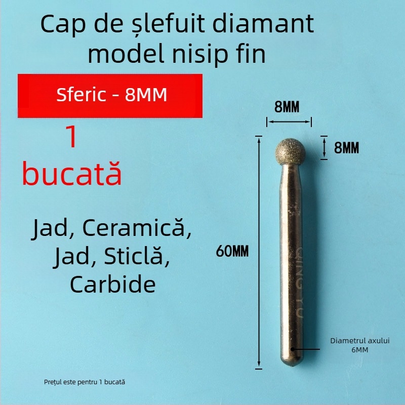Cap de șlefuit diamant pentru plăci ceramice și gravură pe jad, cap de șlefuit electric din aliaj de emery, granulație fină