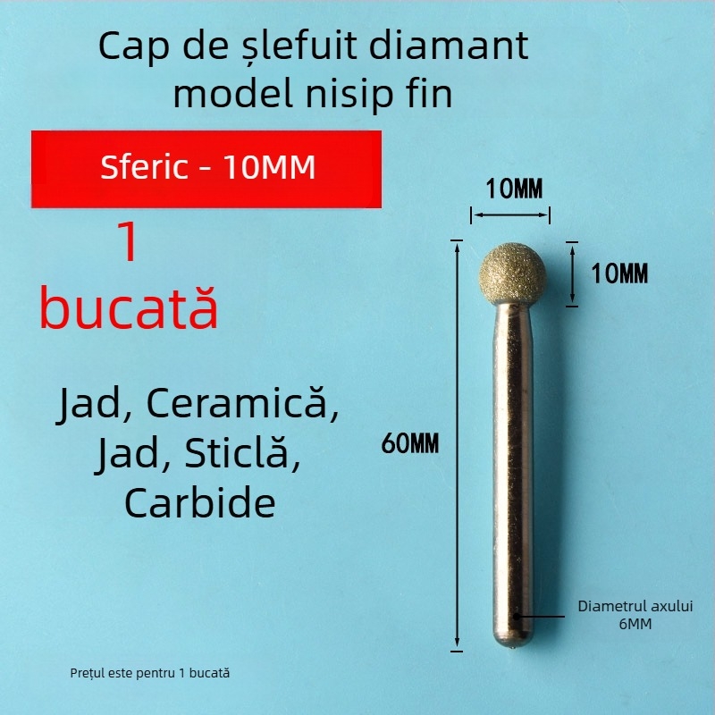 Cap de șlefuit diamant pentru plăci ceramice și gravură pe jad, cap de șlefuit electric din aliaj de emery, granulație fină
