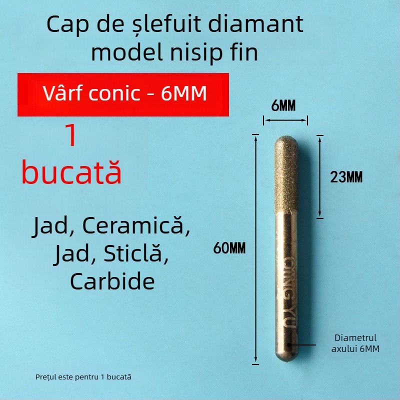 Cap de șlefuit diamant pentru plăci ceramice și gravură pe jad, cap de șlefuit electric din aliaj de emery, granulație fină