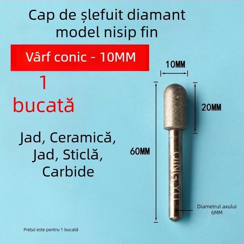 Cap de șlefuit diamant pentru plăci ceramice și gravură pe jad, cap de șlefuit electric din aliaj de emery, granulație fină