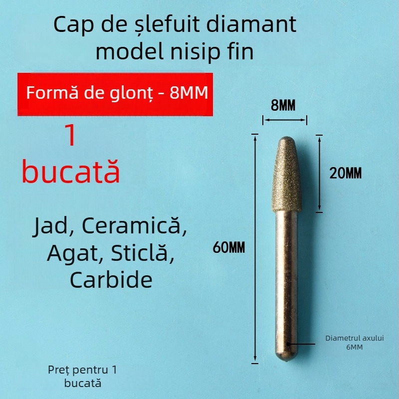 Cap de șlefuit diamant pentru plăci ceramice și gravură pe jad, cap de șlefuit electric din aliaj de emery, granulație fină