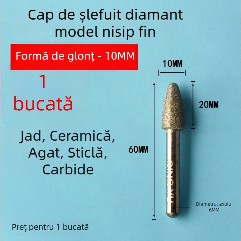 Cap de șlefuit diamant pentru plăci ceramice și gravură pe jad, cap de șlefuit electric din aliaj de emery, granulație fină