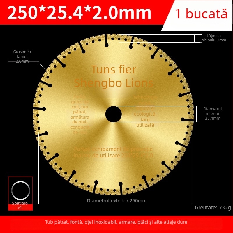 Disc de tăiere pentru polizor unghiular – disc diamantat pentru oțel inoxidabil, unghi din oțel, țevi pătrate și oțel filetat – San Platinum Lion