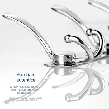 Cuier de perete cu mai multe rânduri, oțel inoxidabil, baie, design modern