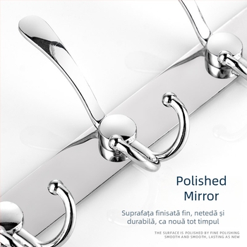 Cuier de perete cu mai multe rânduri, oțel inoxidabil, baie, design modern