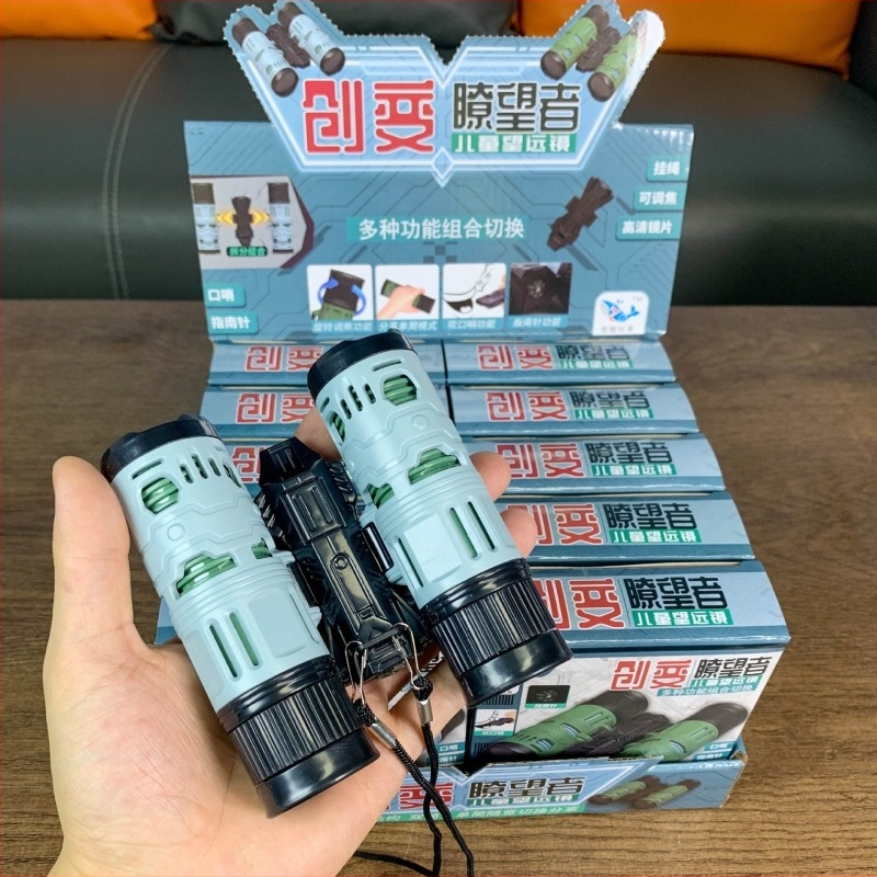 Telescop pirat pentru copii, cu trei secțiuni, reglabil, din plastic, jucărie educațională de fizică pentru 7–14 ani