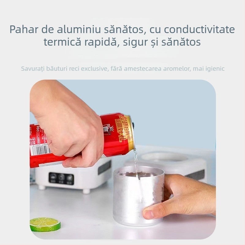 Cană de răcire portabilă pentru băuturi, model Ice Boy, alimentare DC 220V