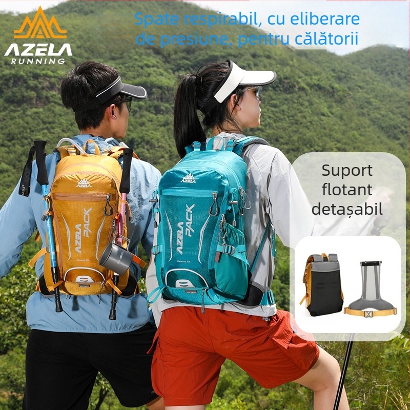 Rucsac de drumeție din stofă Oxford, unisex, respirabil, cu bretele curbate, pentru drumeții și camping