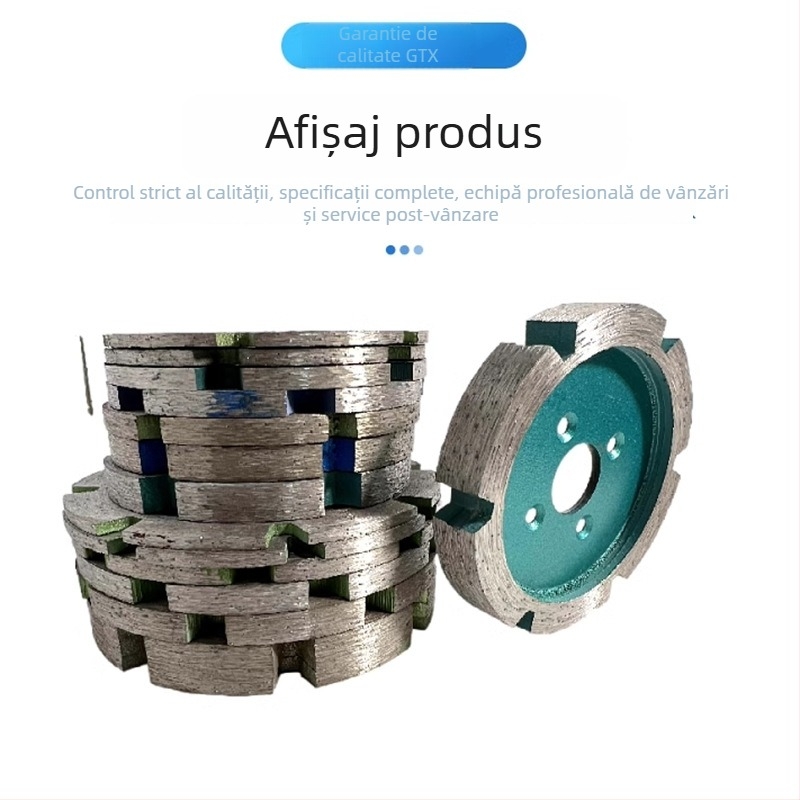 Disc diamantat îngroșat pentru canelări în granit și beton, cu cap de șlefuire - GTX