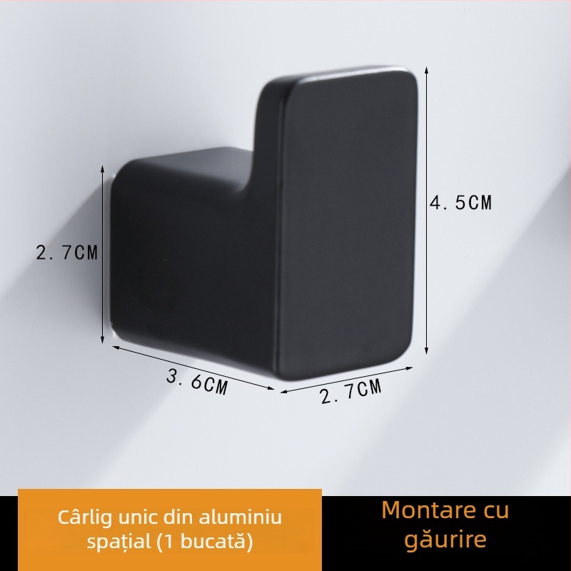 Cuier de perete pentru palto din aluminiu, finisaj spray, stil lux ușor, brand Xibaijia, greutate 0.1 kg