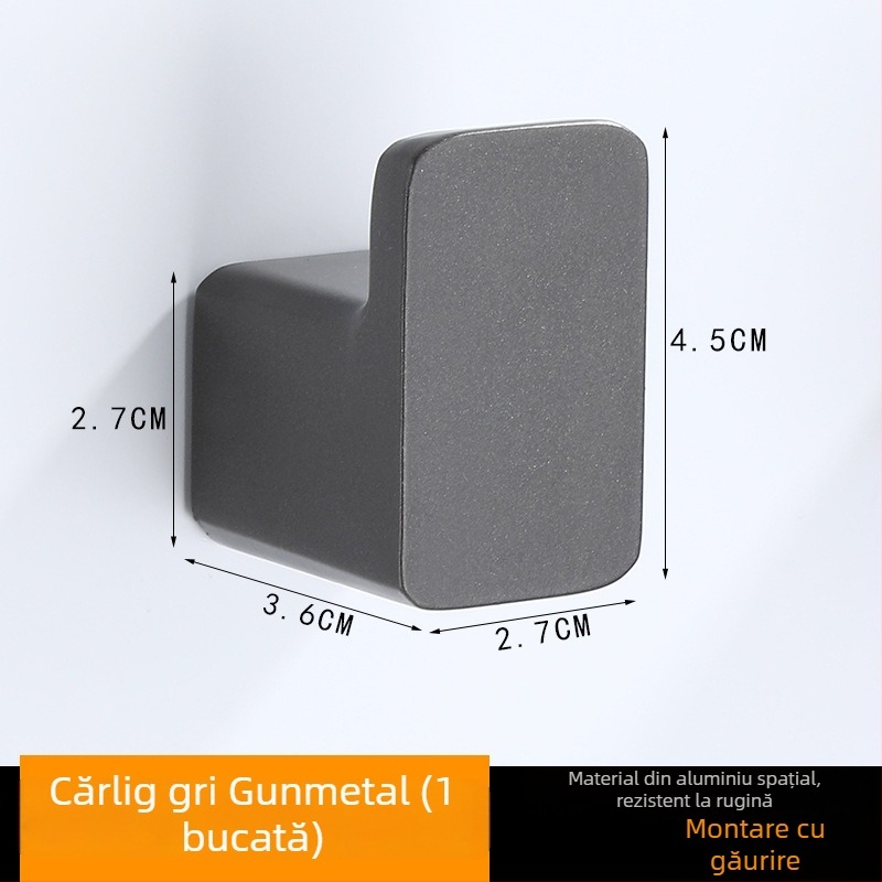 Cuier de perete pentru palto din aluminiu, finisaj spray, stil lux ușor, brand Xibaijia, greutate 0.1 kg