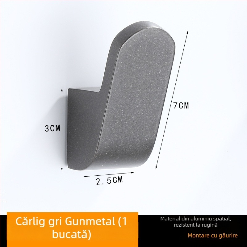 Cuier de perete pentru palto din aluminiu, finisaj spray, stil lux ușor, brand Xibaijia, greutate 0.1 kg