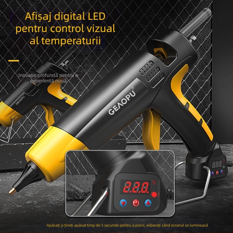 Pistol de lipit cu lipici topit, industrial, cu putere mare, reglaj de temperatură și viscozitate ridicată pentru uz casnic