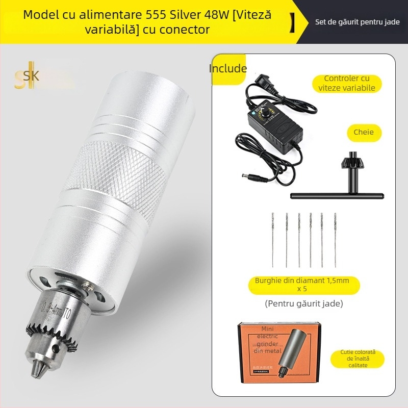Shuokun Mașină electrică portabilă, de înaltă putere, pentru lustruire și gravare, cu alimentare la priză, până la 50V, potrivită pentru nefrit, lemn, metal, plastic și DIY