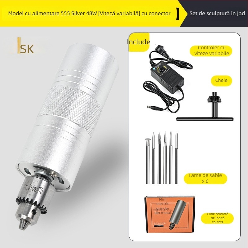 Shuokun Mașină electrică portabilă, de înaltă putere, pentru lustruire și gravare, cu alimentare la priză, până la 50V, potrivită pentru nefrit, lemn, metal, plastic și DIY