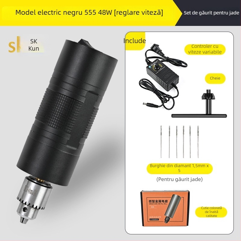 Shuokun Mașină electrică portabilă, de înaltă putere, pentru lustruire și gravare, cu alimentare la priză, până la 50V, potrivită pentru nefrit, lemn, metal, plastic și DIY