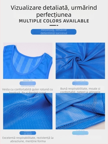 Vesta de antrenament pentru fotbal copii, plasă dungată, poliester, unisex, personalizare logo