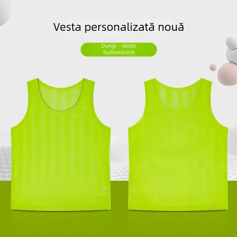 Vesta de antrenament pentru fotbal copii, plasă dungată, poliester, unisex, personalizare logo