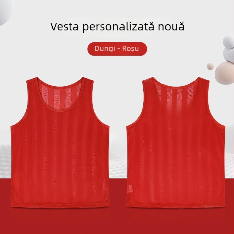 Vesta de antrenament pentru fotbal copii, plasă dungată, poliester, unisex, personalizare logo