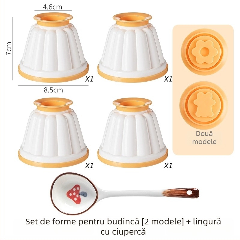 Formă de budincă din ABS cu capac, pentru uz casnic, potrivită pentru iaurt înghețat, mousse și jeleu, ustensilă pentru hrana bebelușilor