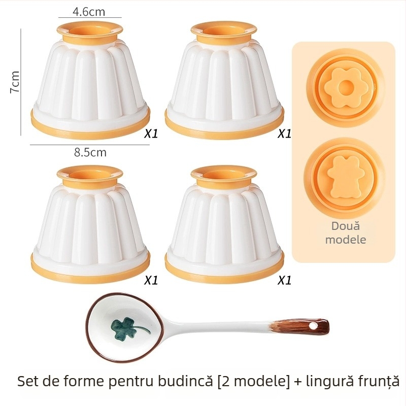 Formă de budincă din ABS cu capac, pentru uz casnic, potrivită pentru iaurt înghețat, mousse și jeleu, ustensilă pentru hrana bebelușilor