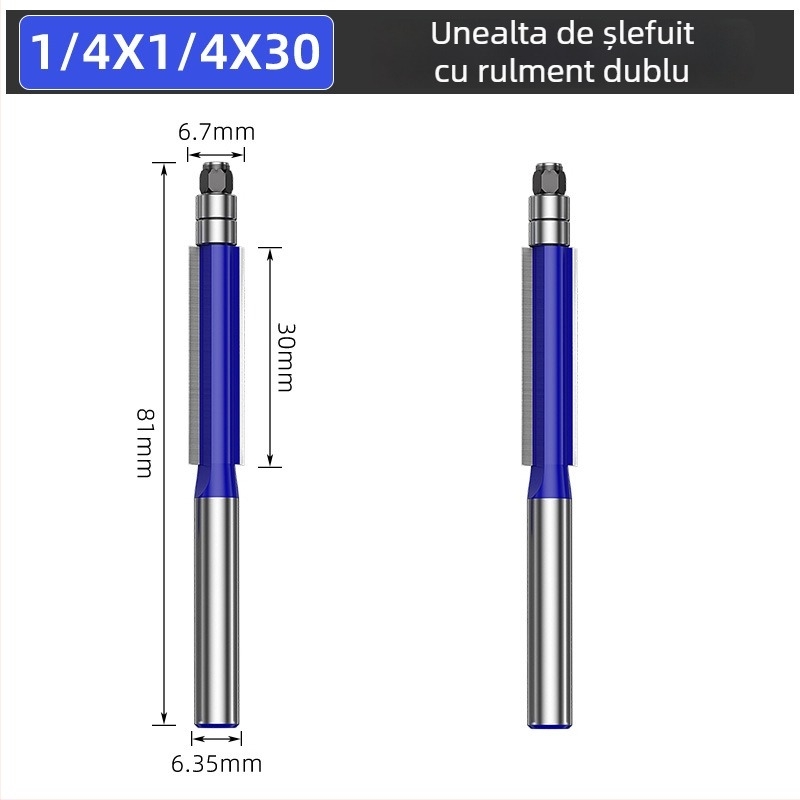 Set de freze pentru lemn cu rulmenți dubli și capete de frezat cu dublă tăiere