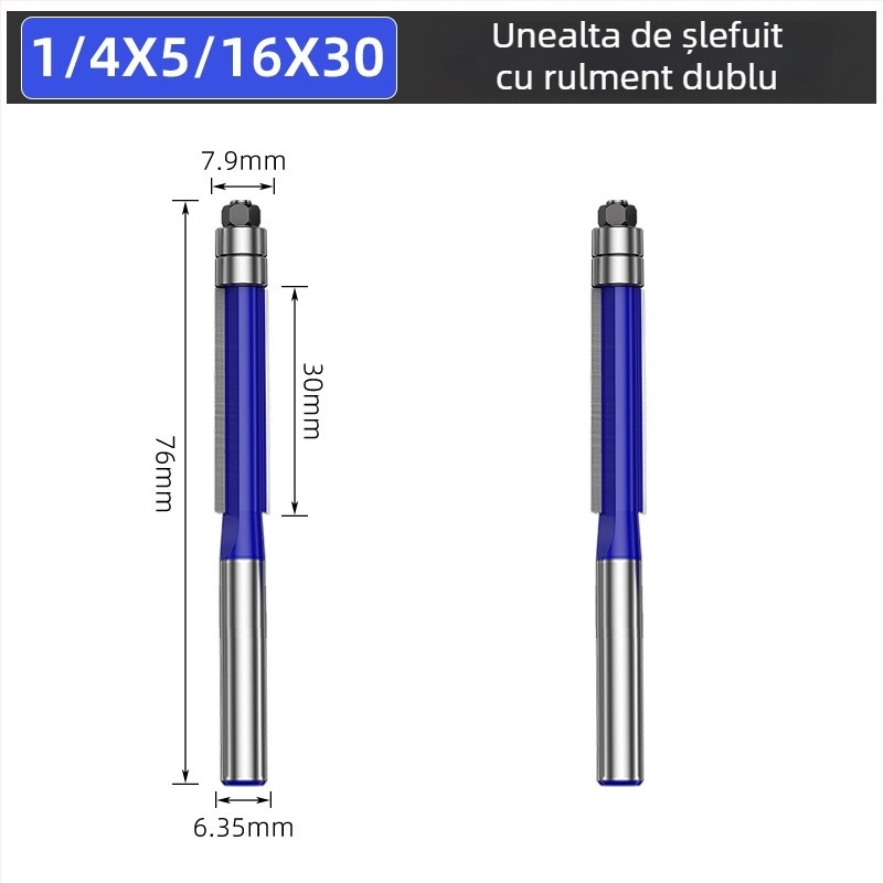 Set de freze pentru lemn cu rulmenți dubli și capete de frezat cu dublă tăiere