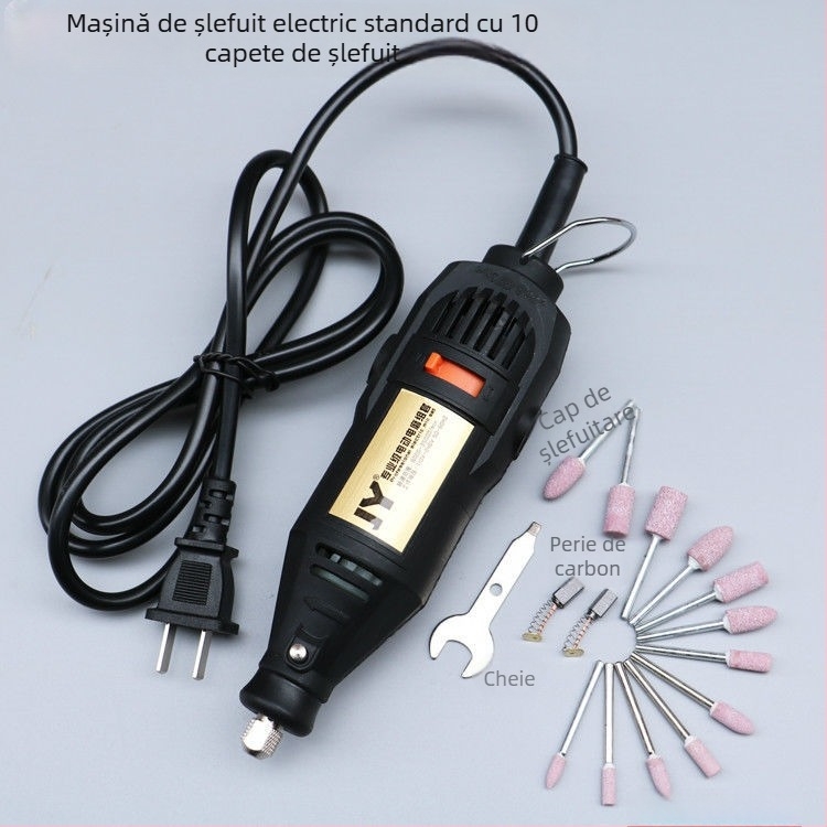 Bormașină electrică multifuncțională pentru gravură, sculptură în lemn, tăiere și lustruire — alimentare 5V, fără reglaj de viteză