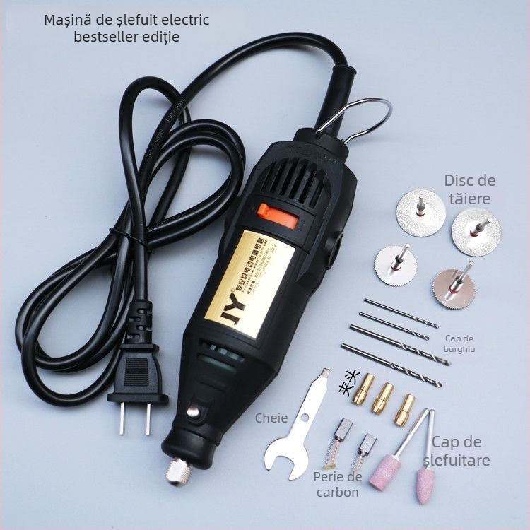 Bormașină electrică multifuncțională pentru gravură, sculptură în lemn, tăiere și lustruire — alimentare 5V, fără reglaj de viteză