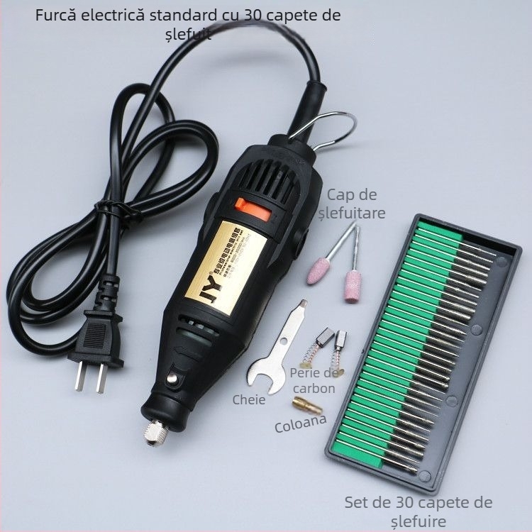 Bormașină electrică multifuncțională pentru gravură, sculptură în lemn, tăiere și lustruire — alimentare 5V, fără reglaj de viteză