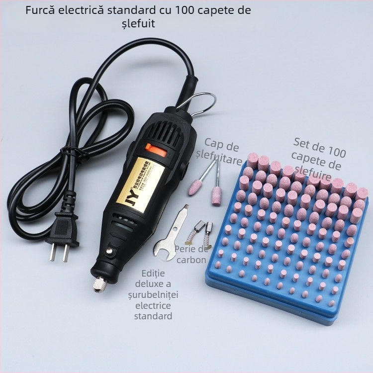 Bormașină electrică multifuncțională pentru gravură, sculptură în lemn, tăiere și lustruire — alimentare 5V, fără reglaj de viteză