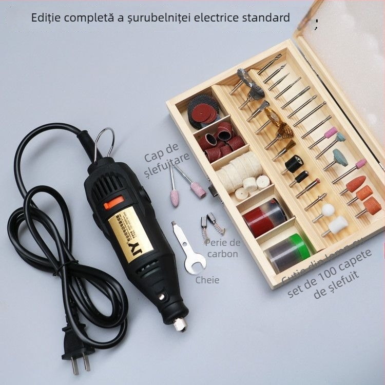 Bormașină electrică multifuncțională pentru gravură, sculptură în lemn, tăiere și lustruire — alimentare 5V, fără reglaj de viteză