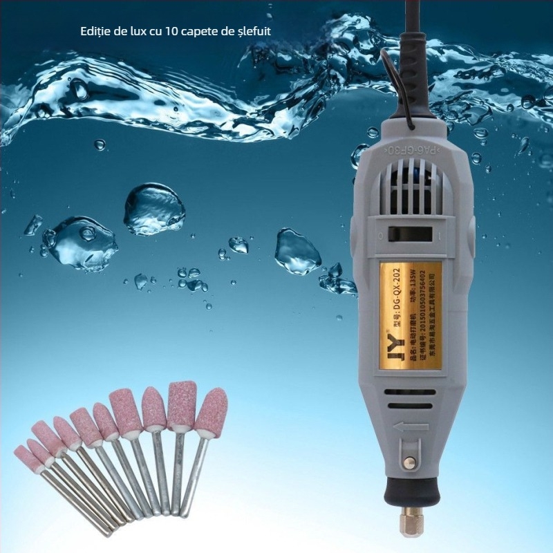 Bormașină electrică multifuncțională pentru gravură, sculptură în lemn, tăiere și lustruire — alimentare 5V, fără reglaj de viteză
