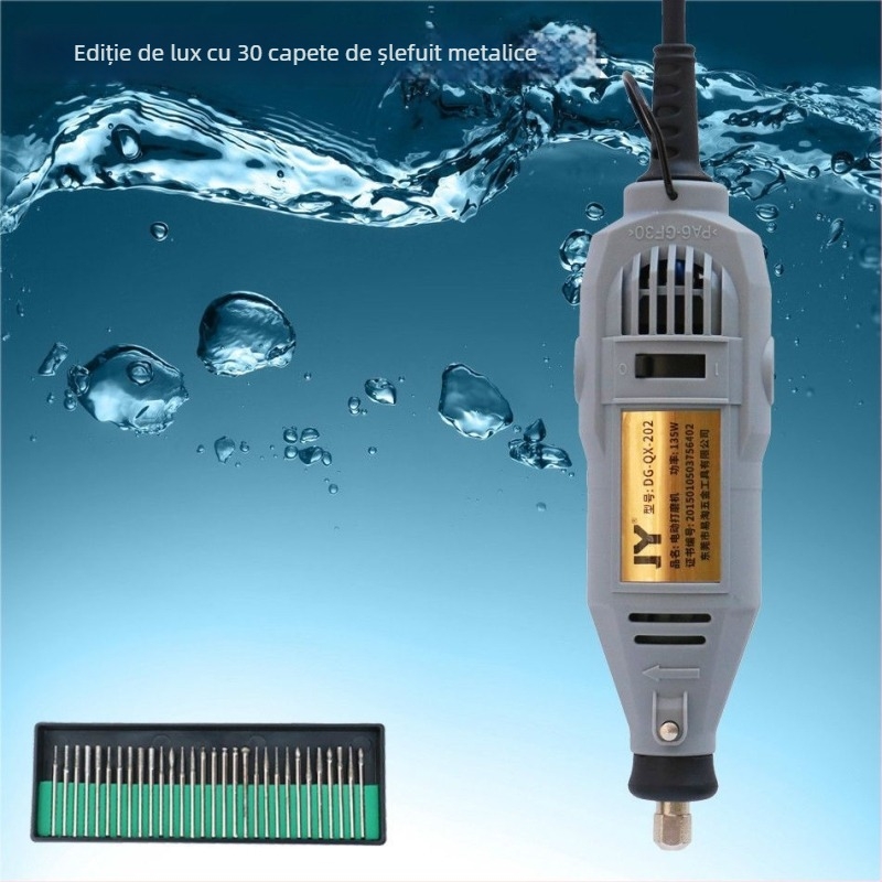 Bormașină electrică multifuncțională pentru gravură, sculptură în lemn, tăiere și lustruire — alimentare 5V, fără reglaj de viteză