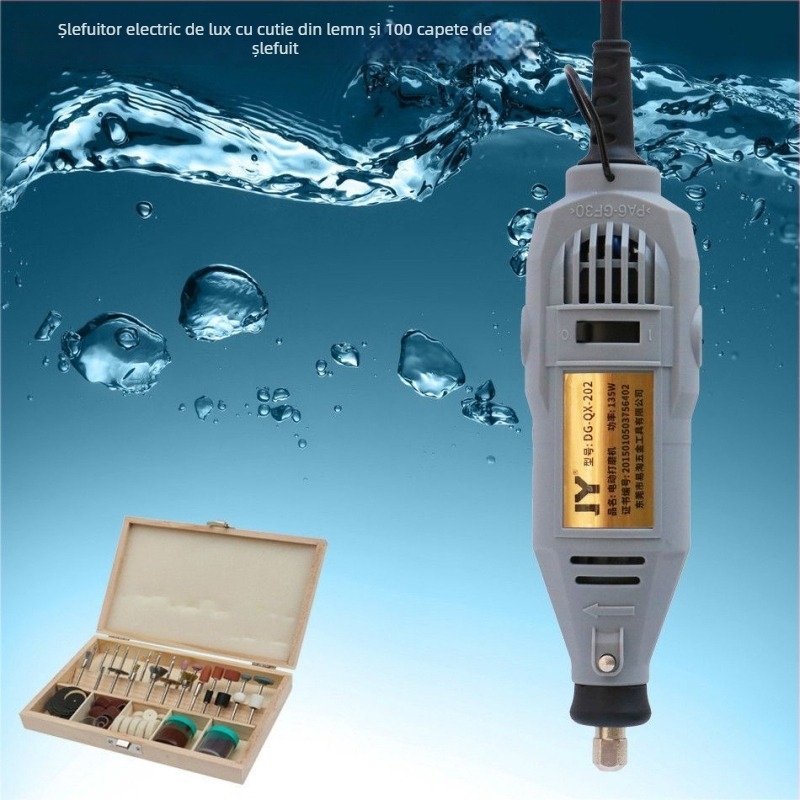 Bormașină electrică multifuncțională pentru gravură, sculptură în lemn, tăiere și lustruire — alimentare 5V, fără reglaj de viteză