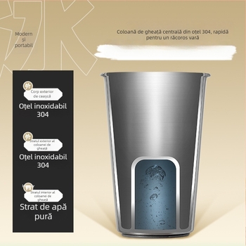 Cană de cafea din oțel inoxidabil 304, pentru exterior, portabilă, răcire rapidă, model Bear Family, logo personalizabil