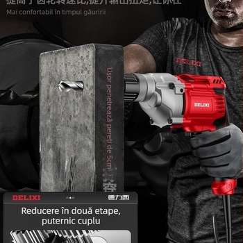 Bormașină de mână electrică – motor cu perii, baterie Li-ion reîncărcabilă, mandrină cu schimbare rapidă, găurire în lemn și materiale compozite, înainte/înapoi