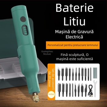 Unealtă portabilă de gravură alimentată cu baterie – set complet, universală, compactă pentru tâmplari
