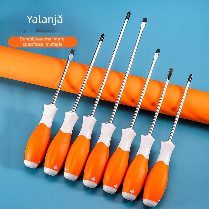 Șurubelniță PH2 Phillips cu cap dublu, clasă industrială, cu vârf magnetic și mâner izolat, din oțel Cr-V