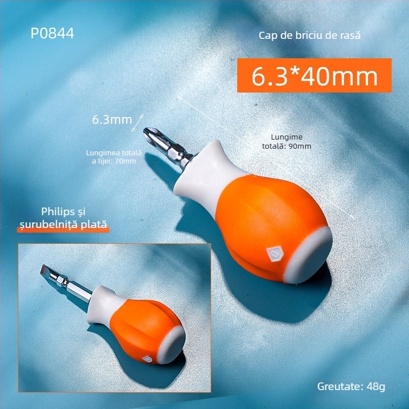 Șurubelniță PH2 Phillips cu cap dublu, clasă industrială, cu vârf magnetic și mâner izolat, din oțel Cr-V