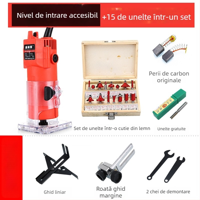 Mașină de tăiere și canelare pentru panouri din aluminiu-plastic, freză Bakelite, unealtă electrică de prelucrare a lemnului de nivel industrial, Jin Chengtai, 220V, AC monofazic / DC >250V