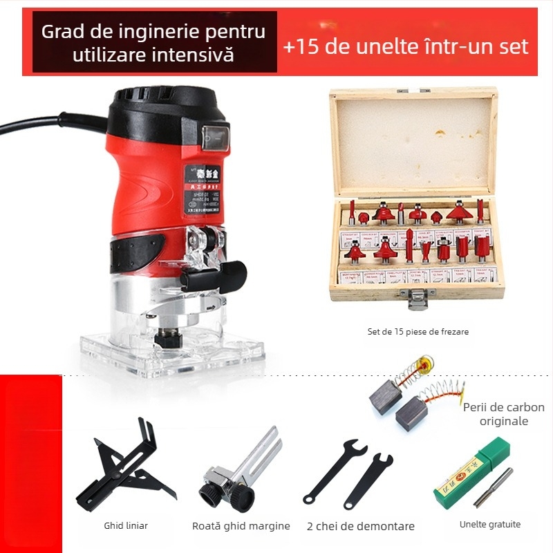 Mașină de tăiere și canelare pentru panouri din aluminiu-plastic, freză Bakelite, unealtă electrică de prelucrare a lemnului de nivel industrial, Jin Chengtai, 220V, AC monofazic / DC >250V