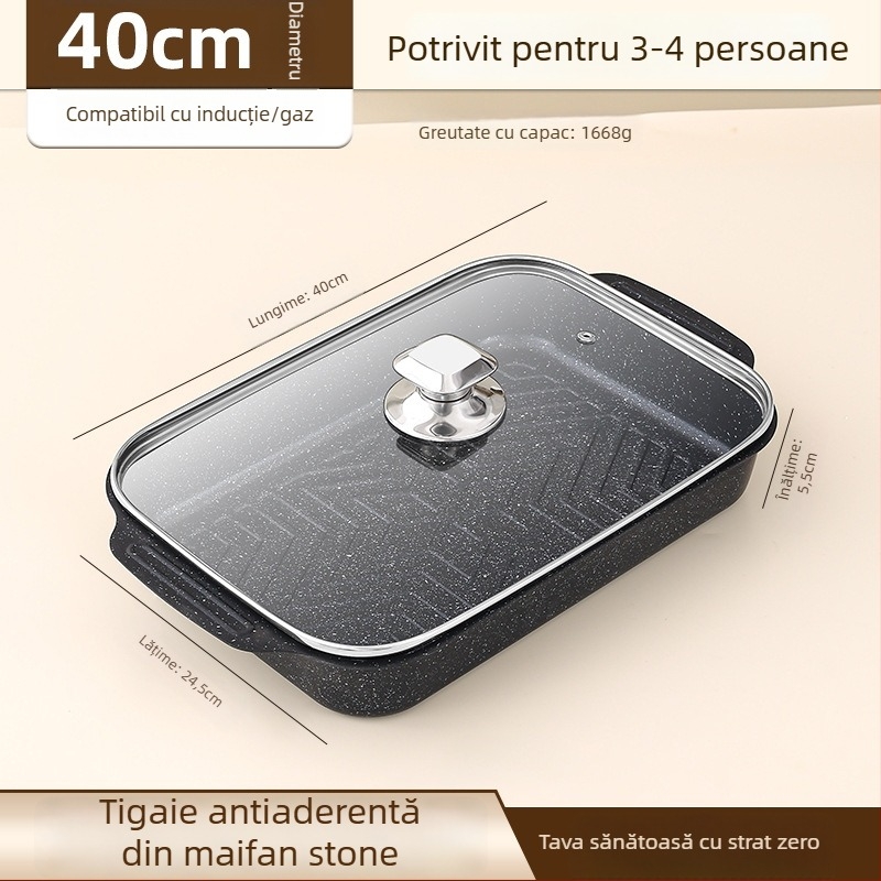 Tavă de pește la grătar, pătrată din fier, finisaj electroforetic, pliabil, calitate premium