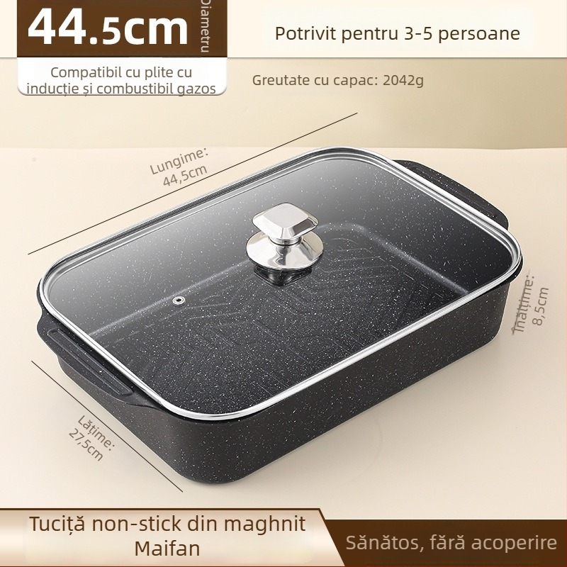 Tavă de pește la grătar, pătrată din fier, finisaj electroforetic, pliabil, calitate premium