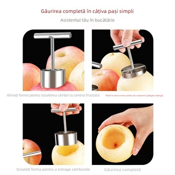 Divizor de fructe cu eliminare semințe și a miezului (Material: oțel inoxidabil; Categorie: divizor de fructe; Origine: Yangjiang; Momentul lansării: 2023-07-08; Logo imprimat: Da)